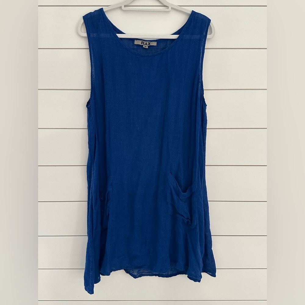 Flax Royal Blue Sleeveless Tunic